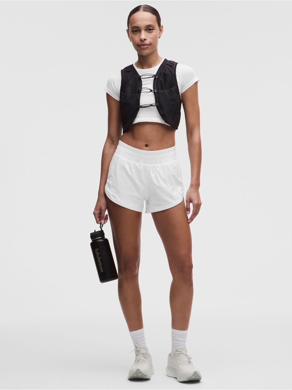 Lululemon white track that HR shorts